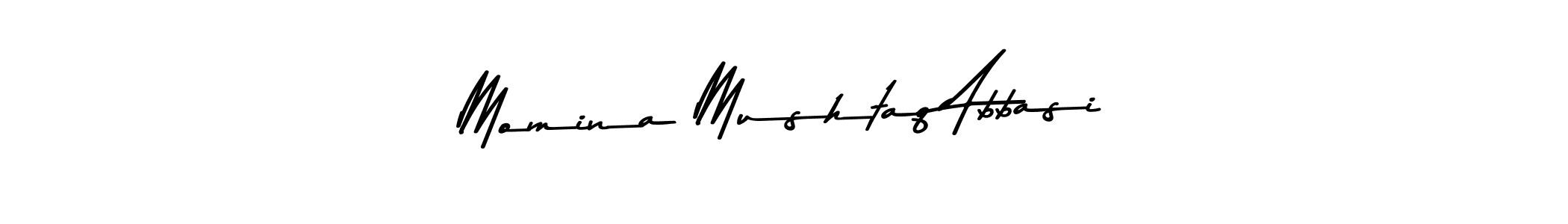 Asem Kandis PERSONAL USE is a professional signature style that is perfect for those who want to add a touch of class to their signature. It is also a great choice for those who want to make their signature more unique. Get Momina Mushtaq Abbasi name to fancy signature for free. Momina Mushtaq Abbasi signature style 9 images and pictures png