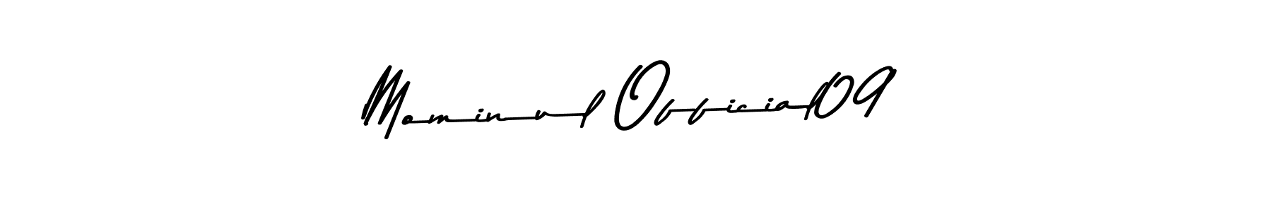 How to make Mominul Official09 name signature. Use Asem Kandis PERSONAL USE style for creating short signs online. This is the latest handwritten sign. Mominul Official09 signature style 9 images and pictures png