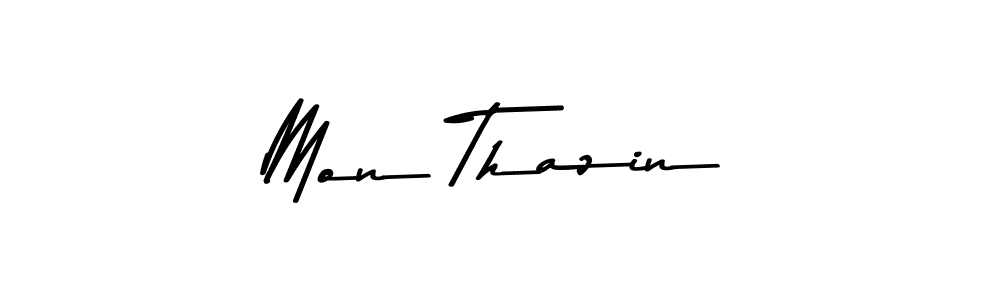 Design your own signature with our free online signature maker. With this signature software, you can create a handwritten (Asem Kandis PERSONAL USE) signature for name Mon Thazin. Mon Thazin signature style 9 images and pictures png