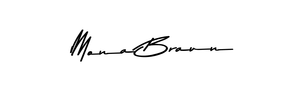 How to make Mona Braun name signature. Use Asem Kandis PERSONAL USE style for creating short signs online. This is the latest handwritten sign. Mona Braun signature style 9 images and pictures png