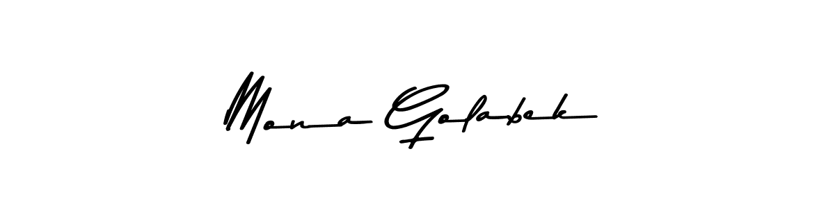 Create a beautiful signature design for name Mona Golabek. With this signature (Asem Kandis PERSONAL USE) fonts, you can make a handwritten signature for free. Mona Golabek signature style 9 images and pictures png