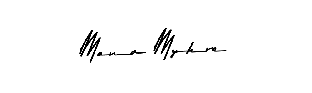 How to make Mona Myhre name signature. Use Asem Kandis PERSONAL USE style for creating short signs online. This is the latest handwritten sign. Mona Myhre signature style 9 images and pictures png