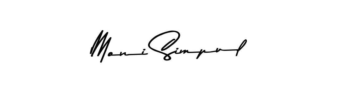 You should practise on your own different ways (Asem Kandis PERSONAL USE) to write your name (Moni Simpul) in signature. don't let someone else do it for you. Moni Simpul signature style 9 images and pictures png