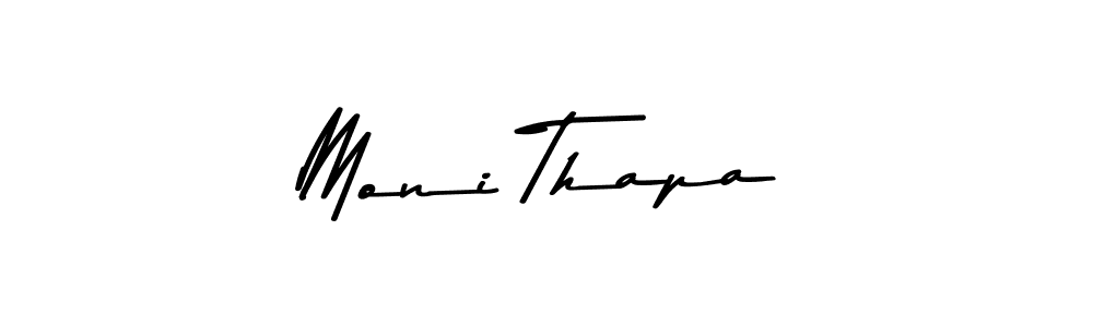 Design your own signature with our free online signature maker. With this signature software, you can create a handwritten (Asem Kandis PERSONAL USE) signature for name Moni Thapa. Moni Thapa signature style 9 images and pictures png