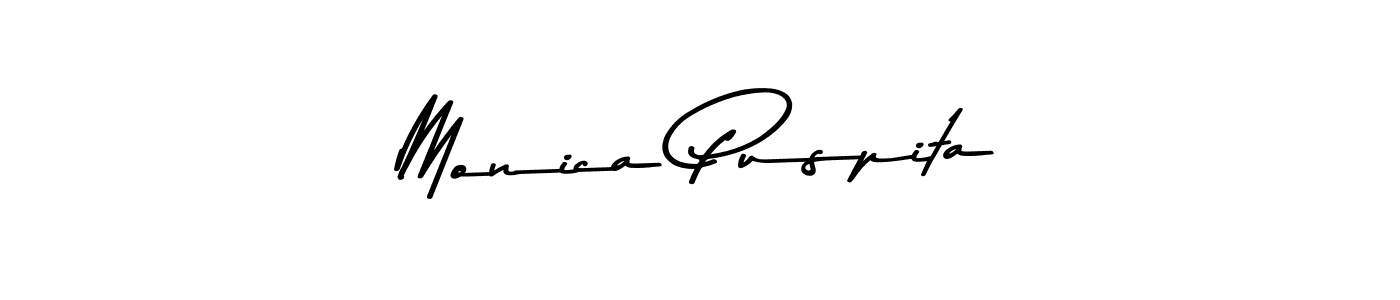 Use a signature maker to create a handwritten signature online. With this signature software, you can design (Asem Kandis PERSONAL USE) your own signature for name Monica Puspita. Monica Puspita signature style 9 images and pictures png
