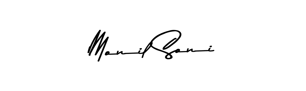Monil Soni stylish signature style. Best Handwritten Sign (Asem Kandis PERSONAL USE) for my name. Handwritten Signature Collection Ideas for my name Monil Soni. Monil Soni signature style 9 images and pictures png