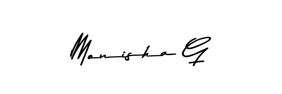 How to make Monisha G signature? Asem Kandis PERSONAL USE is a professional autograph style. Create handwritten signature for Monisha G name. Monisha G signature style 9 images and pictures png