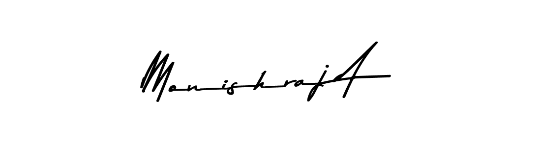 How to make Monishraj A signature? Asem Kandis PERSONAL USE is a professional autograph style. Create handwritten signature for Monishraj A name. Monishraj A signature style 9 images and pictures png