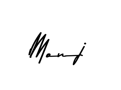 Create a beautiful signature design for name Monj. With this signature (Asem Kandis PERSONAL USE) fonts, you can make a handwritten signature for free. Monj signature style 9 images and pictures png