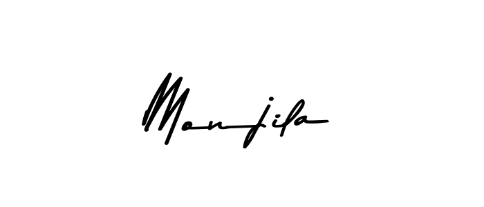 Create a beautiful signature design for name Monjila. With this signature (Asem Kandis PERSONAL USE) fonts, you can make a handwritten signature for free. Monjila signature style 9 images and pictures png