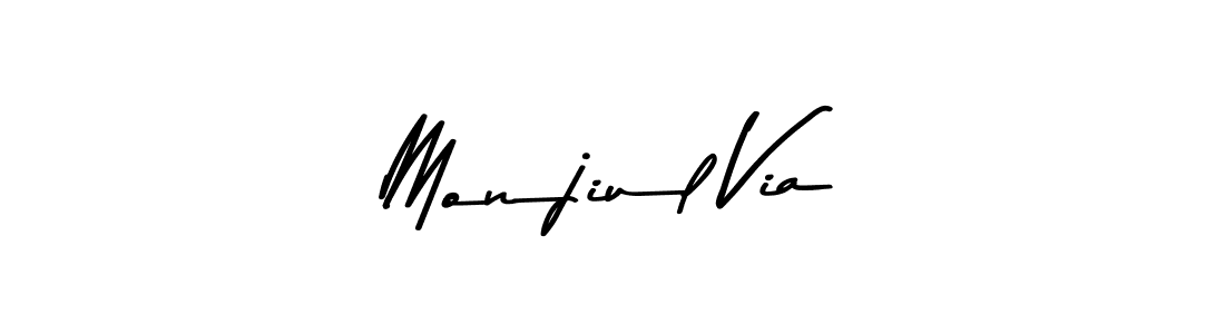 The best way (Asem Kandis PERSONAL USE) to make a short signature is to pick only two or three words in your name. The name Monjiul Via include a total of six letters. For converting this name. Monjiul Via signature style 9 images and pictures png