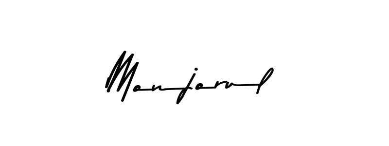 Make a beautiful signature design for name Monjorul. With this signature (Asem Kandis PERSONAL USE) style, you can create a handwritten signature for free. Monjorul signature style 9 images and pictures png