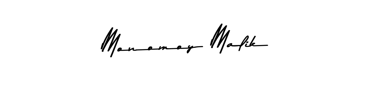 How to make Monomoy Malik name signature. Use Asem Kandis PERSONAL USE style for creating short signs online. This is the latest handwritten sign. Monomoy Malik signature style 9 images and pictures png