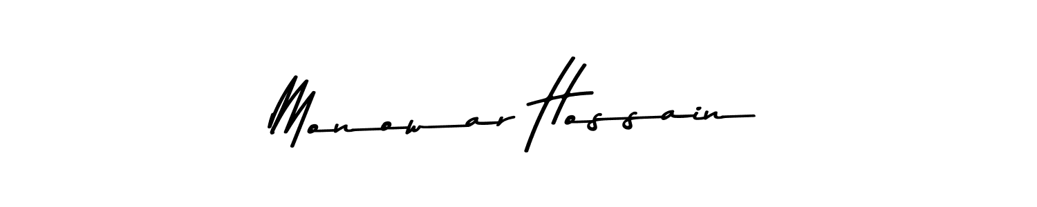 How to make Monowar Hossain name signature. Use Asem Kandis PERSONAL USE style for creating short signs online. This is the latest handwritten sign. Monowar Hossain signature style 9 images and pictures png