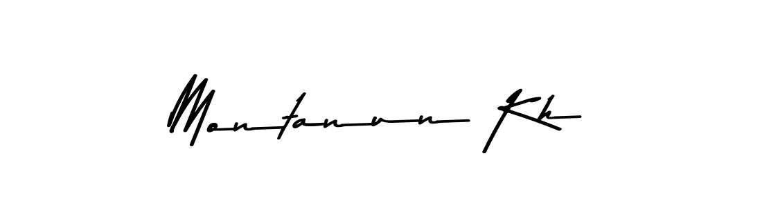 Create a beautiful signature design for name Montanun Kh. With this signature (Asem Kandis PERSONAL USE) fonts, you can make a handwritten signature for free. Montanun Kh signature style 9 images and pictures png