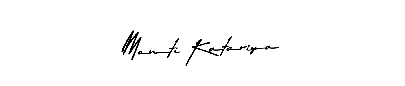 How to make Monti Katariya name signature. Use Asem Kandis PERSONAL USE style for creating short signs online. This is the latest handwritten sign. Monti Katariya signature style 9 images and pictures png
