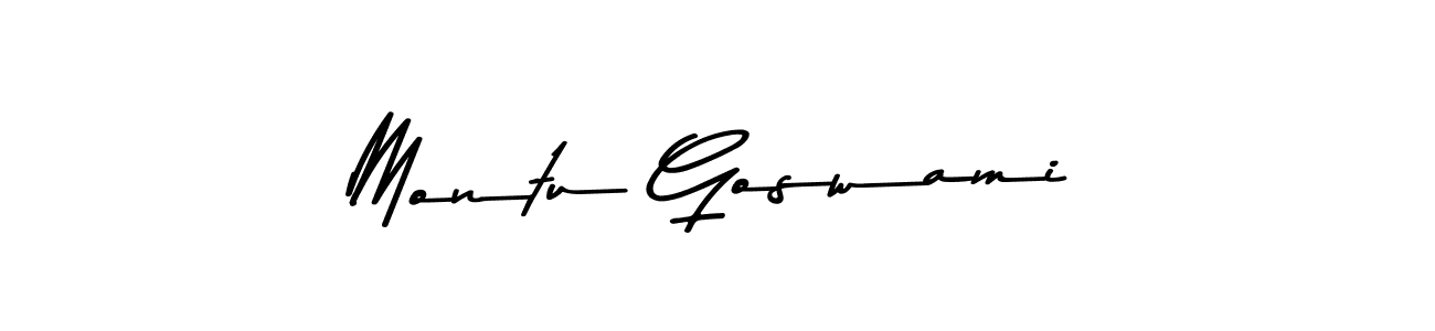 Create a beautiful signature design for name Montu Goswami. With this signature (Asem Kandis PERSONAL USE) fonts, you can make a handwritten signature for free. Montu Goswami signature style 9 images and pictures png
