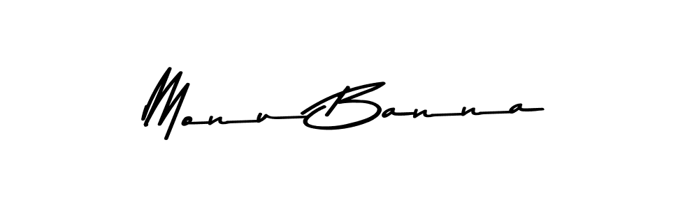 Create a beautiful signature design for name Monu Banna. With this signature (Asem Kandis PERSONAL USE) fonts, you can make a handwritten signature for free. Monu Banna signature style 9 images and pictures png