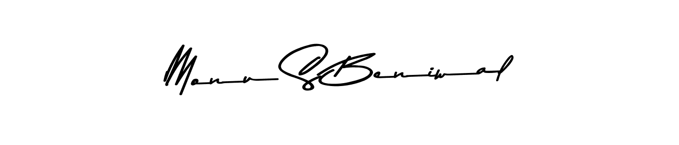Make a beautiful signature design for name Monu S Beniwal. With this signature (Asem Kandis PERSONAL USE) style, you can create a handwritten signature for free. Monu S Beniwal signature style 9 images and pictures png