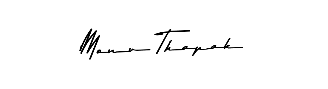 Make a beautiful signature design for name Monu Thapak. With this signature (Asem Kandis PERSONAL USE) style, you can create a handwritten signature for free. Monu Thapak signature style 9 images and pictures png