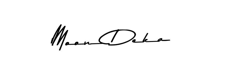 Make a beautiful signature design for name Moon Deka. With this signature (Asem Kandis PERSONAL USE) style, you can create a handwritten signature for free. Moon Deka signature style 9 images and pictures png