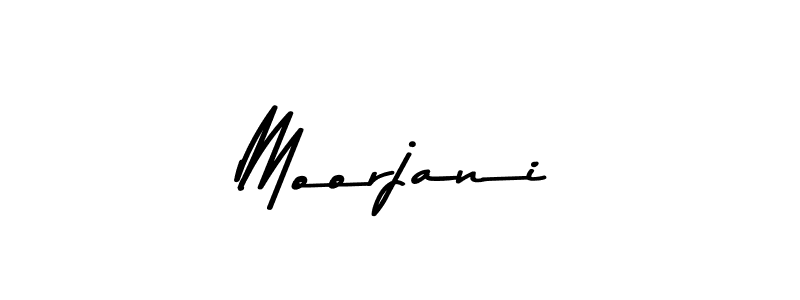 How to make Moorjani name signature. Use Asem Kandis PERSONAL USE style for creating short signs online. This is the latest handwritten sign. Moorjani signature style 9 images and pictures png