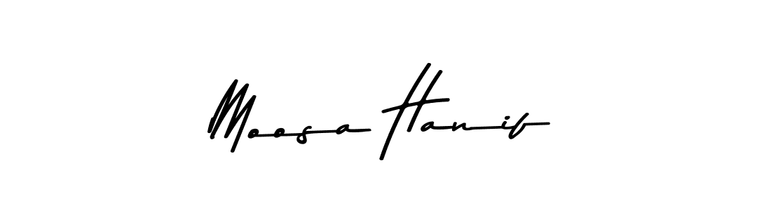 Create a beautiful signature design for name Moosa Hanif. With this signature (Asem Kandis PERSONAL USE) fonts, you can make a handwritten signature for free. Moosa Hanif signature style 9 images and pictures png