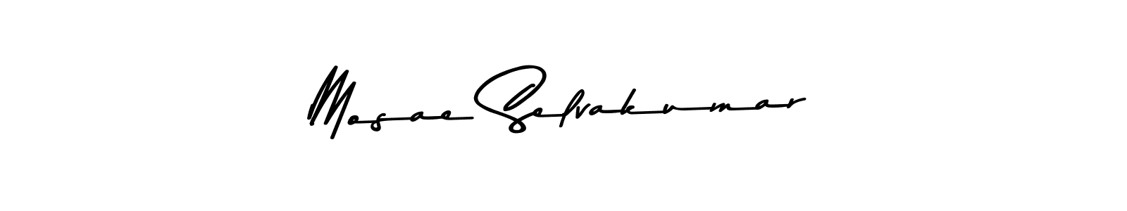 How to make Mosae Selvakumar name signature. Use Asem Kandis PERSONAL USE style for creating short signs online. This is the latest handwritten sign. Mosae Selvakumar signature style 9 images and pictures png