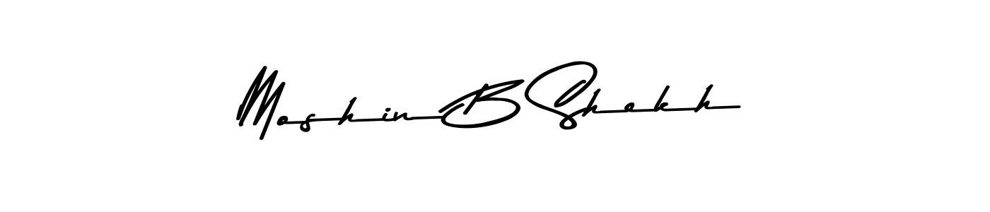 Make a beautiful signature design for name Moshin B Shekh. With this signature (Asem Kandis PERSONAL USE) style, you can create a handwritten signature for free. Moshin B Shekh signature style 9 images and pictures png