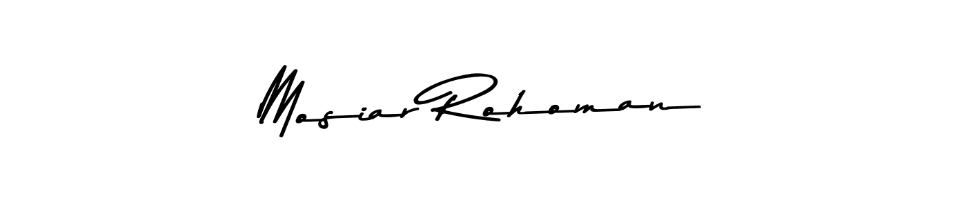 The best way (Asem Kandis PERSONAL USE) to make a short signature is to pick only two or three words in your name. The name Mosiar Rohoman include a total of six letters. For converting this name. Mosiar Rohoman signature style 9 images and pictures png