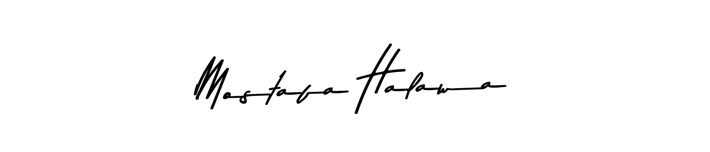 How to make Mostafa Halawa name signature. Use Asem Kandis PERSONAL USE style for creating short signs online. This is the latest handwritten sign. Mostafa Halawa signature style 9 images and pictures png
