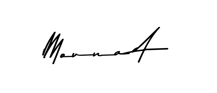 Use a signature maker to create a handwritten signature online. With this signature software, you can design (Asem Kandis PERSONAL USE) your own signature for name Mouna A. Mouna A signature style 9 images and pictures png