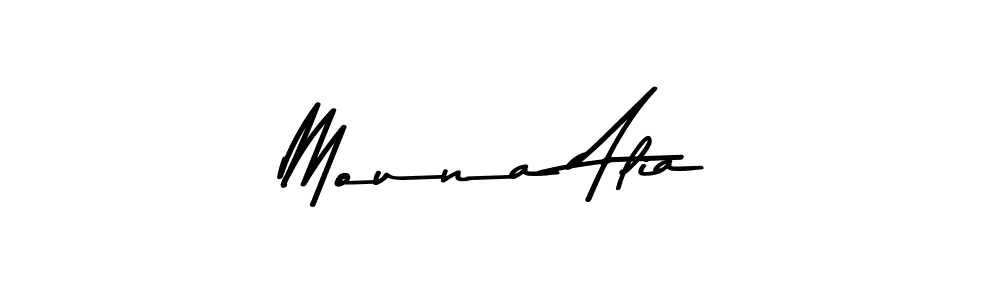 Make a beautiful signature design for name Mouna Alia. With this signature (Asem Kandis PERSONAL USE) style, you can create a handwritten signature for free. Mouna Alia signature style 9 images and pictures png