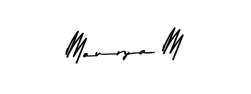 Mourya M stylish signature style. Best Handwritten Sign (Asem Kandis PERSONAL USE) for my name. Handwritten Signature Collection Ideas for my name Mourya M. Mourya M signature style 9 images and pictures png