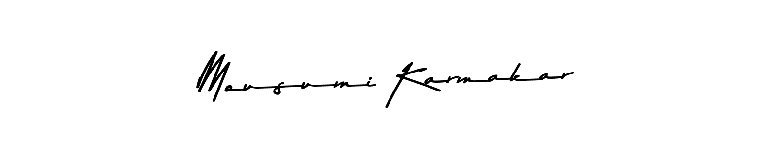 Create a beautiful signature design for name Mousumi Karmakar. With this signature (Asem Kandis PERSONAL USE) fonts, you can make a handwritten signature for free. Mousumi Karmakar signature style 9 images and pictures png