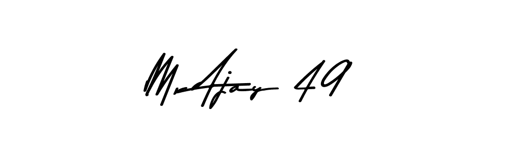 This is the best signature style for the Mr Ajay 49 name. Also you like these signature font (Asem Kandis PERSONAL USE). Mix name signature. Mr Ajay 49 signature style 9 images and pictures png