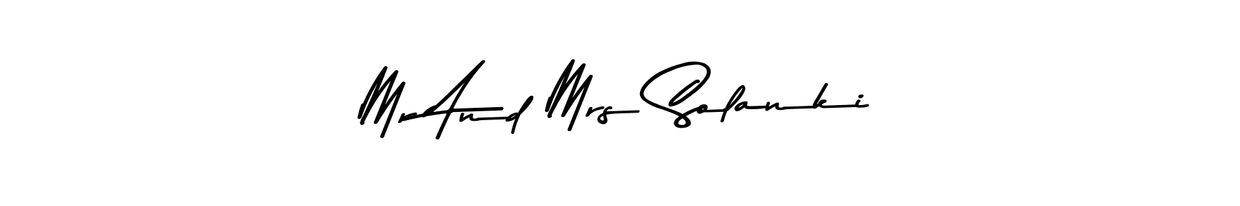 How to make Mr And Mrs Solanki name signature. Use Asem Kandis PERSONAL USE style for creating short signs online. This is the latest handwritten sign. Mr And Mrs Solanki signature style 9 images and pictures png