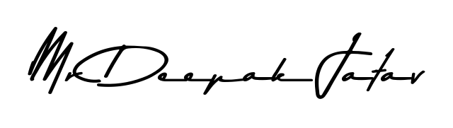 The Asem Kandis PERSONAL USE typeface gives name Mr Deepak Jatav a refined look. Suitable for certificates, diplomas, and official verification. Mr Deepak Jatav signature style 9 images and pictures png