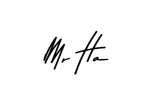 How to make Mr Ha name signature. Use Asem Kandis PERSONAL USE style for creating short signs online. This is the latest handwritten sign. Mr Ha signature style 9 images and pictures png