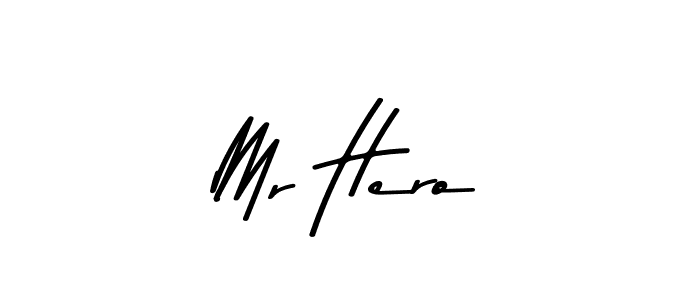 How to make Mr Hero name signature. Use Asem Kandis PERSONAL USE style for creating short signs online. This is the latest handwritten sign. Mr Hero signature style 9 images and pictures png