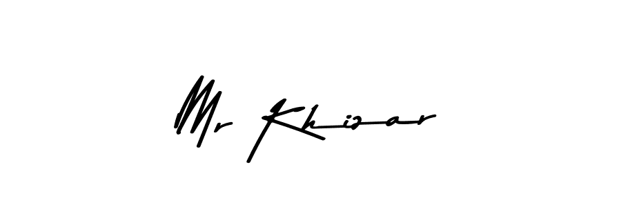 Also You can easily find your signature by using the search form. We will create Mr Khizar name handwritten signature images for you free of cost using Asem Kandis PERSONAL USE sign style. Mr Khizar signature style 9 images and pictures png