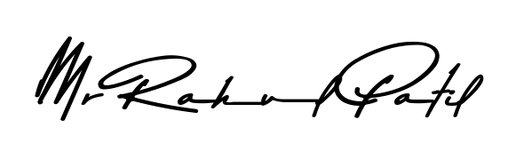 A dynamic signature style for Mr Rahul Patil using Asem Kandis PERSONAL USE script. Designed to look authentic, handwritten, and professional. Mr Rahul Patil signature style 9 images and pictures png