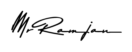 A dynamic signature style for Mr Ramjan using Asem Kandis PERSONAL USE script. Designed to look authentic, handwritten, and professional. Mr Ramjan signature style 9 images and pictures png