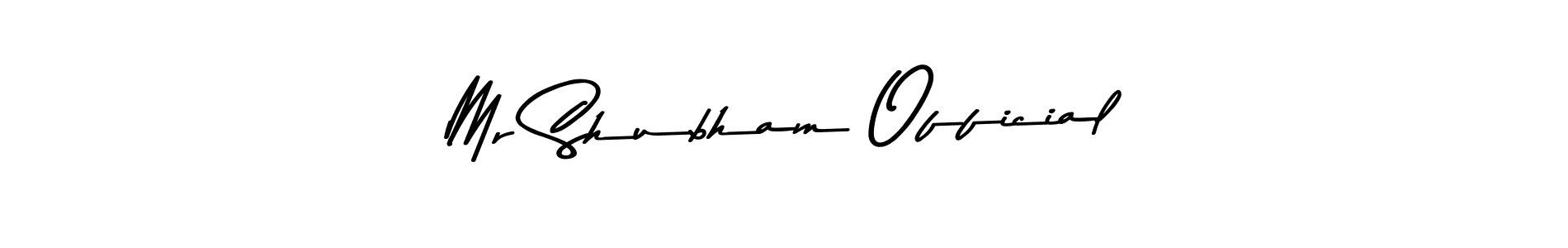 Make a beautiful signature design for name Mr Shubham Official. With this signature (Asem Kandis PERSONAL USE) style, you can create a handwritten signature for free. Mr Shubham Official signature style 9 images and pictures png