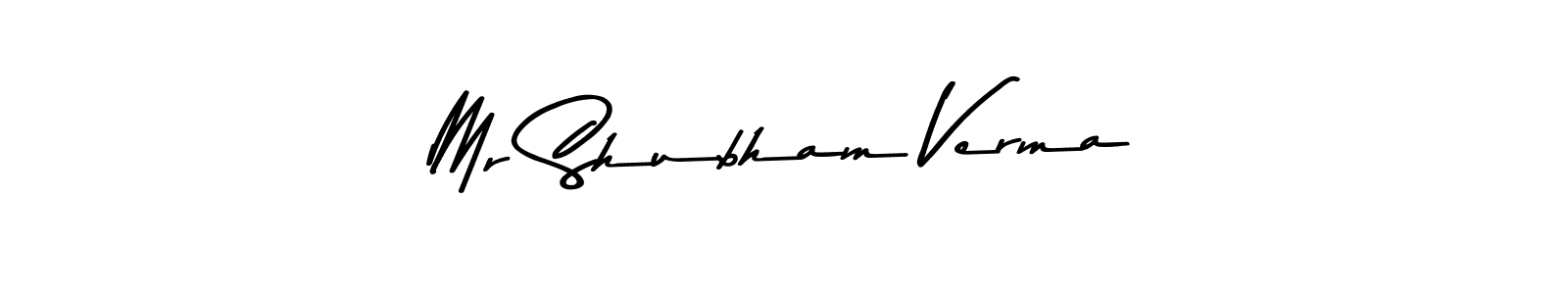 Create a beautiful signature design for name Mr Shubham Verma. With this signature (Asem Kandis PERSONAL USE) fonts, you can make a handwritten signature for free. Mr Shubham Verma signature style 9 images and pictures png