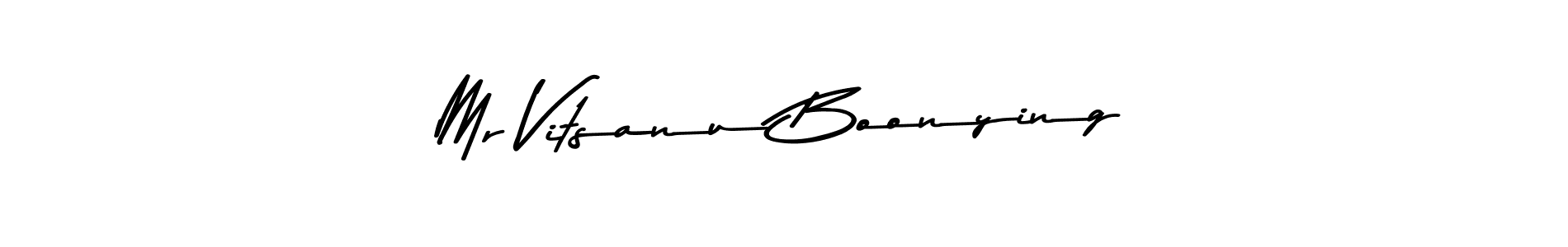 Similarly Asem Kandis PERSONAL USE is the best handwritten signature design. Signature creator online .You can use it as an online autograph creator for name Mr Vitsanu Boonying. Mr Vitsanu Boonying signature style 9 images and pictures png
