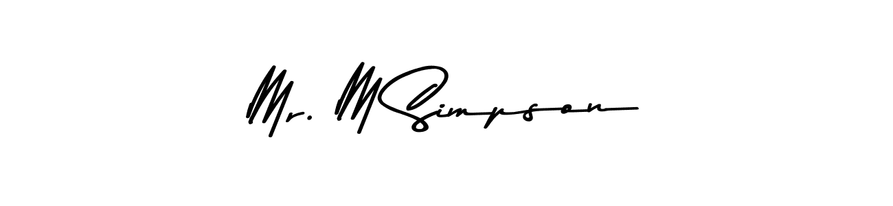 Make a beautiful signature design for name Mr. M Simpson. Use this online signature maker to create a handwritten signature for free. Mr. M Simpson signature style 9 images and pictures png