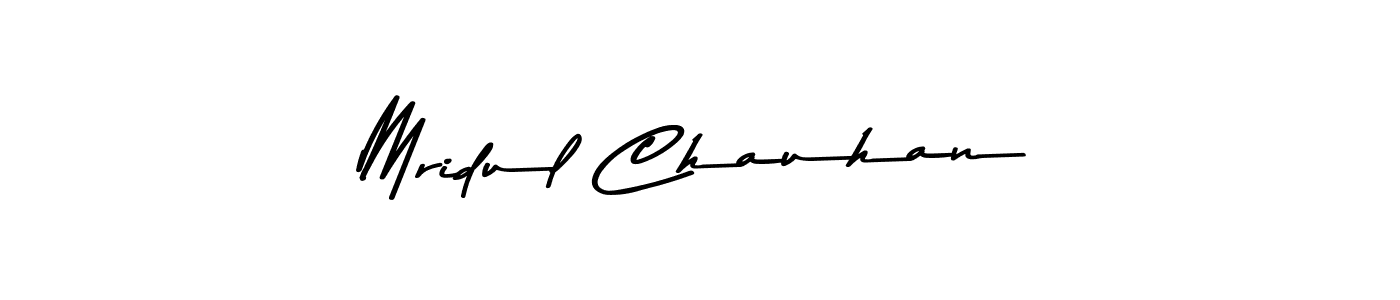 How to make Mridul Chauhan name signature. Use Asem Kandis PERSONAL USE style for creating short signs online. This is the latest handwritten sign. Mridul Chauhan signature style 9 images and pictures png