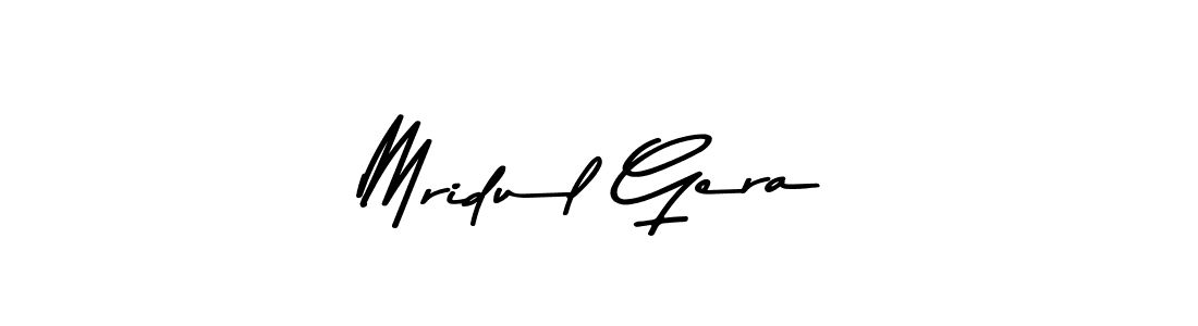 How to make Mridul Gera name signature. Use Asem Kandis PERSONAL USE style for creating short signs online. This is the latest handwritten sign. Mridul Gera signature style 9 images and pictures png