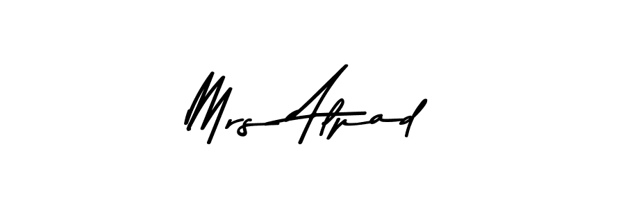 How to make Mrs Alpad name signature. Use Asem Kandis PERSONAL USE style for creating short signs online. This is the latest handwritten sign. Mrs Alpad signature style 9 images and pictures png